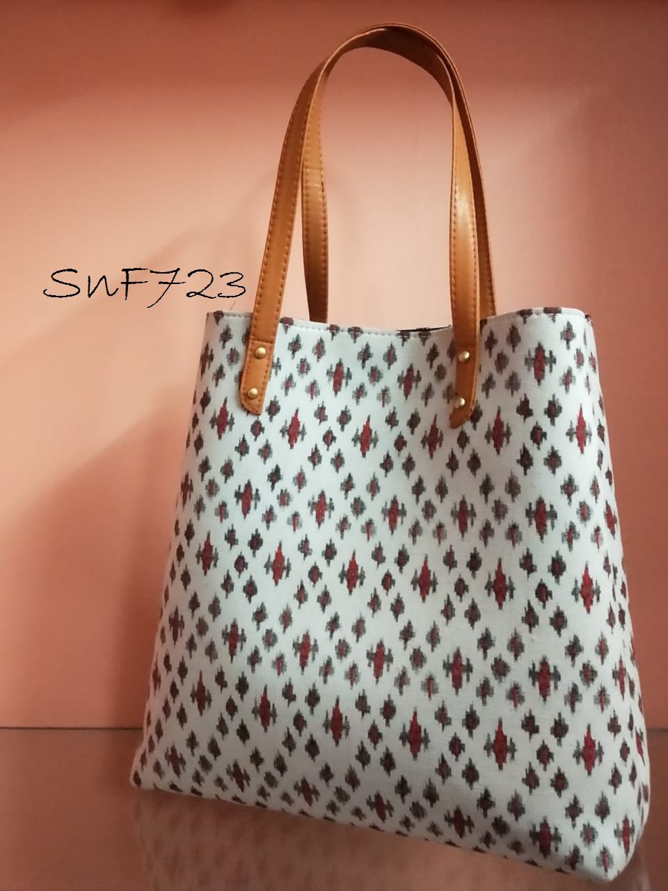 Tote Bag (White Black & Red)