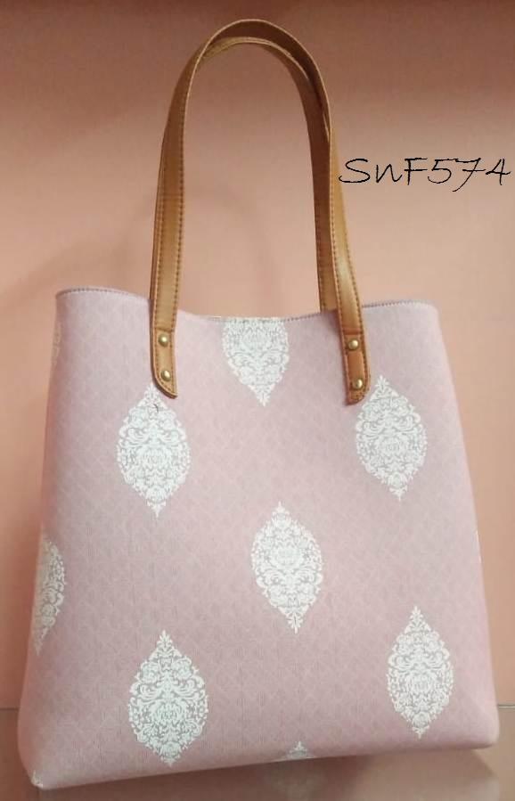 Tote Bag (Light Pink & White)